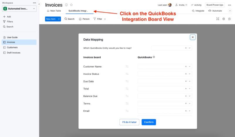 QuickBooks board view