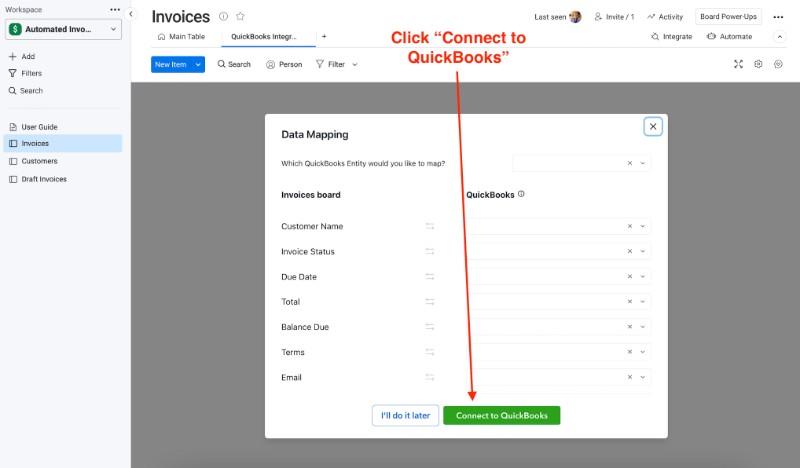 Connect to QuickBooks
