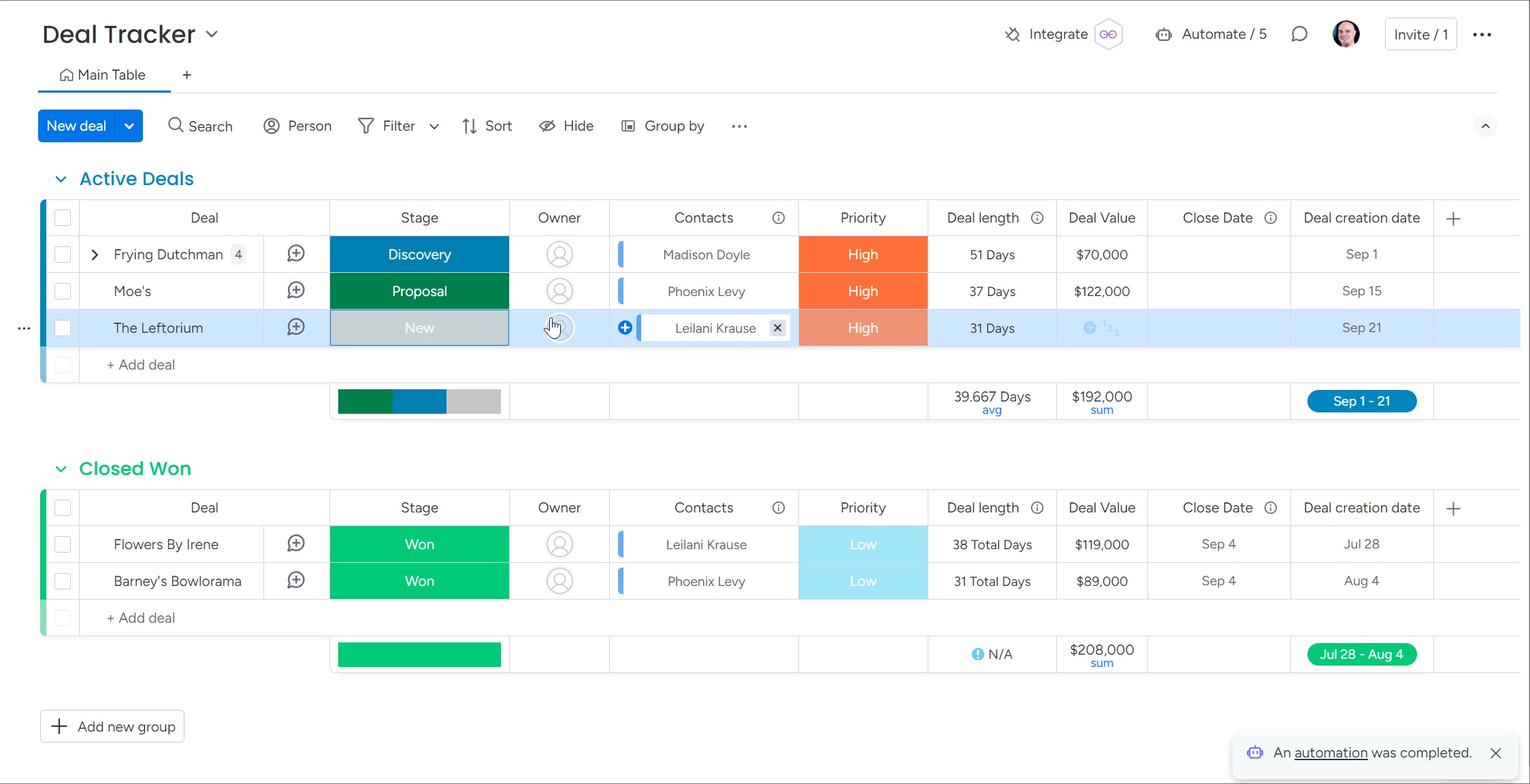 Automation completing after status change attempt