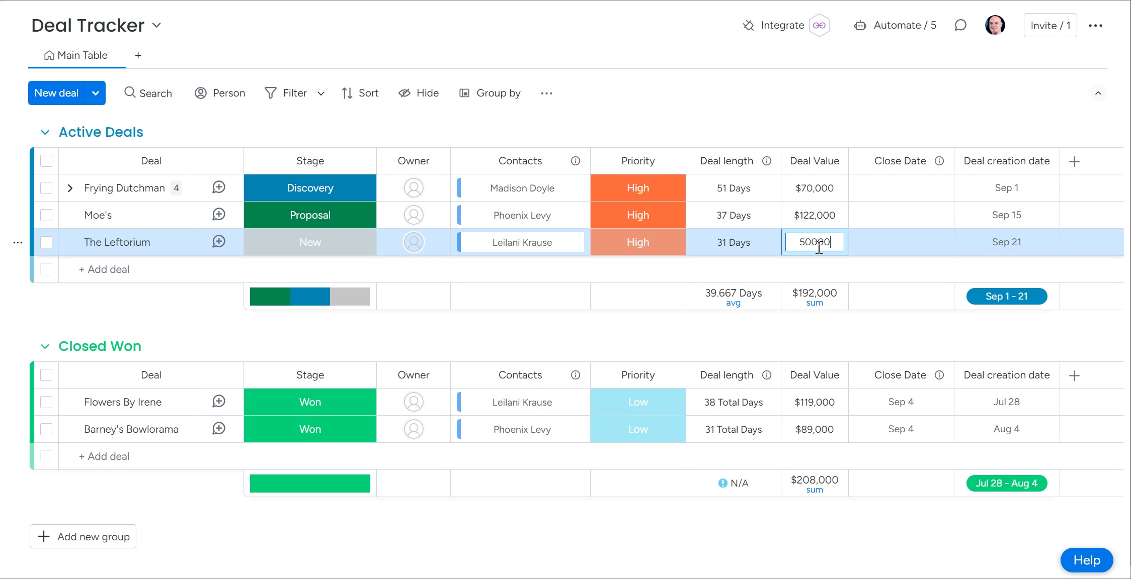 Filling in required field values